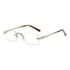Gafas fotocromáticas para miopía sin montura para mujer, modernas y elegantes, bloqueo de luz azul, lentes planas, gafas fotocromáticas que moldean el rostro