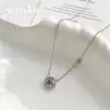 Collar Estrella Radiante de Zirconia Rosa y Negra Degradada, Cadena para Clavícula Versátil de Lujo Ligero de Nicho de Alta Gama para Mujer