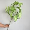 12 Folhas de Begônia Folhas de Chuva de Primavera Flores Artificiais de Casamento Fotografia Planta de Casa Decoração Floral Mori Vestido Suave Simulação Plantas Verdes