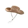 Sombreros de Vaquero Occidentales para Hombres y Mujeres, Sombreros para Senderismo y Montañismo al Aire Libre, Sombreros de Hierba para Montar en Verano, Sombreros de Sol para Viajes Occidentales, Sombreros de Pescador