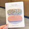 Flequillo de Lunares para Niñas Pinza Bb Estilo Coreano Dulce Versátil Pasador para Niñas Ovalado Color Caramelo Pinza Lateral para el Cabello Accesorio para el Cabello