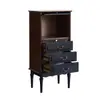 Gabinete Lateral Retro de Madera Maciza Francesa Apartamento Pequeño Lujo Ligero Cajón Gabinete de Tres Cajones Sala de Estar Vitrina Aparador