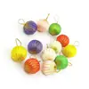 12 piezas decoración navideña regalos 3cm enrollado bola de Navidad colorida colgante para árbol de Navidad