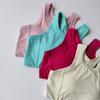 Sujetador Deportivo para Mujer de Hilo Fino con Copas para Correr, Fitness, Ropa Deportiva de Secado Rápido, Sujetador de Yoga, Chaleco Deportivo Transpirable con Almohadillas Fijas en el Pecho