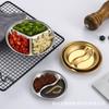 Acero Inoxidable 304 Redondo Estilo Coreano Plato para Saltear Barbacoa Plato para Salsa Creativo para Niños Dim Sum Plato Dorado para Snacks