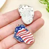 Kc Dourado/Branco K Dia da Independência Americana Águia Estátua da Liberdade Bandeira Liga de Metal Chaveiro Acessórios para Joias DIY
