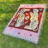 Manta de camping bohemia, manta de picnic, manta de algodón multifuncional, tapiz jacquard, manta de sofá, alfombra de camping para exteriores