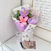 Amazon Wholesale Bouquets de Flores de Hilo Acabado Girasol Rosa Tejidos Artificiales Hechos a Mano DIY Crochet Día de la Madre