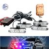 Luzes de flash vermelhas e azuis luzes de clipe de grade de carro um arrasto quatro luzes estroboscópicas multimodo de controle remoto sem fio 3led luzes de advertência