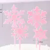 Decoración de pastel de dibujos animados Frozen Aisha Anna Princesa Sakura tarjeta de copo de nieve inserción fiesta de cumpleaños enchufe