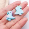 Resina Serie Azul Lago 20 Piezas Accesorios para Joyería DIY Oso Corazón Donut Pulsera Colgante Llavero
