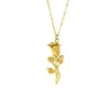 Collar Colgante de Acero de Titanio Rosa de Alta Gama Más Vendido Transfronterizo Estilo Ins Moda Diseño de Nicho Collar de Flores para Mujer