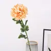 Buquê de crisântemo de ramo único com folhas crisântemo abacaxi casamento decoração de casa flor de seda floral crisântemo de tênis de mesa grande