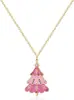 Collar de Árbol de Navidad Rosa Nuevo Transfronterizo Día de San Valentín Navidad Ajuste Exquisito Lindo Colgante de Árbol de Navidad