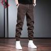 Pantalones de pana de otoño e invierno transfronterizos para hombre con forro polar, pantalones casuales para hombre, negros, modernos, holgados, de talla grande, pantalones cónicos