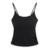 Dropshipping Primavera e Verão Novo Estilo Camisole Feminino Acinturado Plissado com Bojo, Valoriza o Corpo e Sexy, Pode Ser Usado como Camada Interna ou Peça Externa