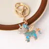 Nuevo Colgante Creativo de Unicornio Pegaso para Coche Llavero con Incrustaciones de Diamantes Llavero para Bolso de Mujer Colgante de Metal Pequeño Regalo