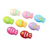 Cuentas de Pez Pequeño Pintadas en Acrílico Accesorios para Joyería DIY Cadena para Teléfono Móvil Cuerda para el Cabello Pulsera Material Colorido con Agujero Pasante