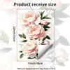 Xino Ph_Qtb769 Lujo Ligero Flor de Peonía Acuarela Pegatinas de Pared Autoadhesivas y Extraíbles para Decoración de Pared de Sala de Estar y Entrada