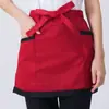 Mandil Negro Corto de Camarero para Hombres y Mujeres, Adecuado para Hoteles, Restaurantes, Comida Occidental, Cafeterías y Cocinas