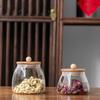 Botellas de Almacenamiento Selladas de Vidrio Transparente al por Mayor para Fabricantes con Tapas de Bambú, Frascos de Almacenamiento de Vidrio con Granos Variados, Latas para Té