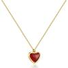 Collar con colgante de amor de calcedonia roja natural transfronterizo europeo y americano para mujer, cadena de clavícula de temperamento de moda de diseño de alta gama de lujo ligero