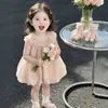 Niña Estilo Lolita Dulce Francés Verano 2026 Nuevo Estilo Infantil Elegante Cuello con Lazo Falda de Princesa