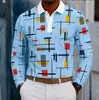 Camisa de manga larga con estampado de cuadros de Amazon, transfronteriza, cuello camisero, casual, digital, para hombre, estilo business casual