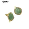 WT-JFE120 Exquisitos Pendientes Cuadrados de Colores Piedra Pequeño Tesoro Borde de Circonita Pendientes Superiores Accesorios Pendientes
