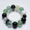 [Verde Bosque] Pulsera de Cristal Natural Obsidiana Verde Fluorita para Mujer La Más Fácil de Combinar Pulsera de Regalo Venta al por Mayor