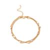 Ins Diseño de Nicho Tobillera Plegable de Perla para Mujer Venta al por Mayor Simple Estilo Frío Joyería de Metal y Perla Tendencia al por Mayor