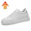 Aumento Invisible de Altura 8cm Zapatillas de Moda para Hombre Capa de Punta Grande Piel de Vaca Zapatos Blancos Tendencia Estudiante Transpirables Zapatos Casuales