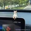 Adornos para Coche, Gatos Lindos, Gatos Perezosos, Adornos Decorativos para Pantalla de Consola Central, Muñecos Acostados para Espejo Retrovisor