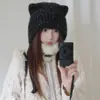 Gorro de Punto con Orejas de Gato Dulces y Lindas para Mujer 2026 Invierno Cálido Gorro de Lana Hace que la Cara Parezca Más Pequeña Gorro Lei Feng