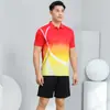 Nuevo traje de ropa de bádminton para hombres y mujeres, deportivo, transpirable, de manga corta, para verano, ropa de tenis de mesa, ropa de entrenamiento y competición, top para mujer
