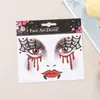 Pegatinas de Tatuaje Facial de Halloween, Pegatinas de Tatuaje de Máscara, Pegatinas Faciales Impermeables de Cambio Rápido para Disfraces de Fiesta, Pegatinas de Maquillaje Facial