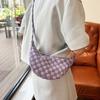 Bolso de mano de cuadros de color contrastante, nuevo bolso bandolera Joker de moda, bolso de axila de alta gama, bolso de hombro casual, una generación de cabello
