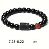 Amazon WISH Explosiones Calientes Pulsera Elástica de Doce Constelaciones Piedra Ojo de Tigre Ágata Pulsera de Cuentas de Color Mixto Tarjeta