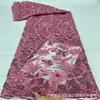 Vestido de Tela de Encaje Bordado con Patrón Floral de Lentejuelas y Cuerda Estilo Étnico Vestido de Noche Vestido de Boda Tela Bordada