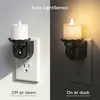 Luz nocturna retro enchufable GY276, con un diseño tipo vela con efectos de llama dinámicos, una lámpara de noche de alta gama con sensor de movimiento para el dormitorio
