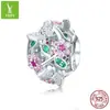 Prata Ziyun original Flor Borboleta s925 prata de lei contas Europeu e Americano zircônia colorida pulseira fio decoração BSC116