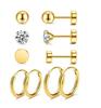 Novo amor mini brincos de osso de orelha feminino europeu e americano brincos de pino de terno transfronteiriço brincos finos joias de piercing corporal conjunto de 10 peças