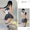 Qianai Lingerie Sexy Body Sem Costas Conjunto Puro Desejo Sexy Estilo Academia Uniforme de Estudante JK Vestido Dropshipping 227