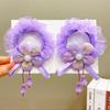 Faixa de cabelo feminina infantil Headdress Hanfu Flor de cabelo para coque Cordão de cabelo Cabeça de bola Elástico de cabelo Acessórios de cabelo para apresentação de menina Headdress