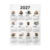 Calendário 2027 estilo Ins para pendurar na parede, tecido de fundo para decoração de parede de quarto, tapeçaria popular para cabeceira de quarto