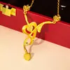Nuevo Collar de Oro Arena Doble Corazón Una Flecha Diseño de Nicho Cadena para Clavícula de Amor de Gama Alta Joyería de Simulación Venta al por Mayor