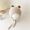 Gorro coreano para bebé otoño e invierno lana tejida de punto jersey protector de cabeza gorro fontanela gorro fetal para bebé recién nacido