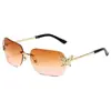 Gafas de Sol Cuadradas Mariposa Recortadas Sin Marco para Mujer Gafas de Sol Retro Populares en Internet Europeas y Americanas Gafas de Sol para Sesión de Fotos Callejeras Gafas de Sol Visera con Lentes de Diamante