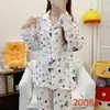 Algodón Nube Mayorista Transfronterizo Pijamas Nuevos para Mujer Primavera y Otoño Manga Larga Dulce Dibujos Animados Conjunto de Ropa para el Hogar Pijamas de Mujer