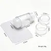 Sello para decoración de uñas de 2,8 cm, de silicona transparente, raspador grande, herramienta de impresión francesa para uñas, disponible en stock